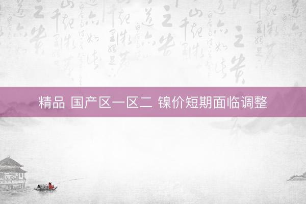 精品 国产区一区二 镍价短期面临调整