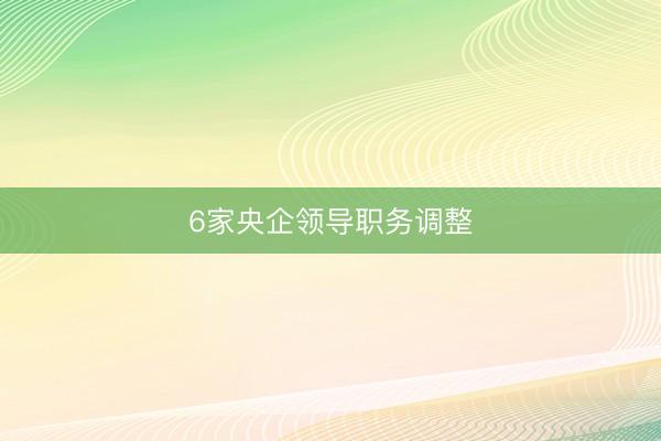 6家央企领导职务调整