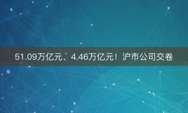 51.09万亿元、4.46万亿元！沪市公司交卷