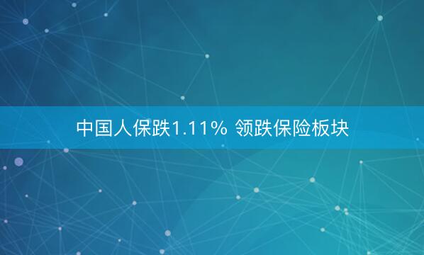 中国人保跌1.11% 领跌保险板块
