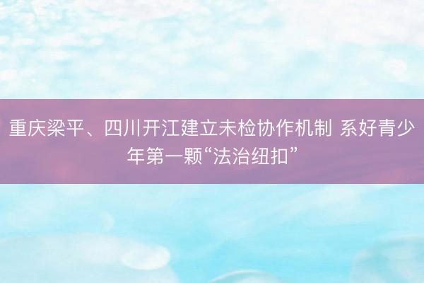 重庆梁平、四川开江建立未检协作机制 系好青少年第一颗“法治纽扣”