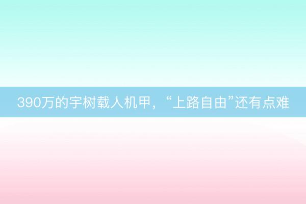 390万的宇树载人机甲，“上路自由”还有点难