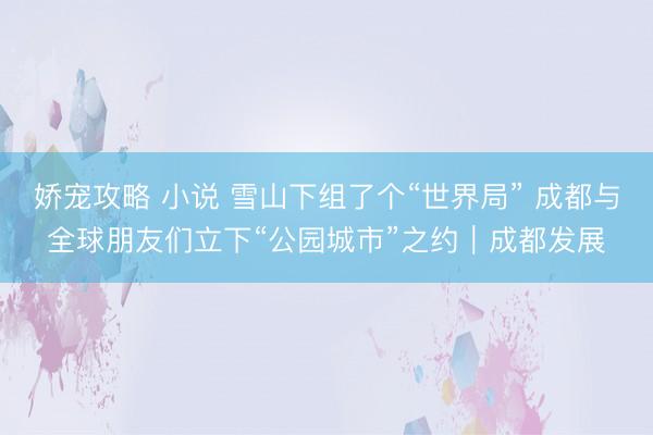 娇宠攻略 小说 雪山下组了个“世界局” 成都与全球朋友们立下“公园城市”之约｜成都发展