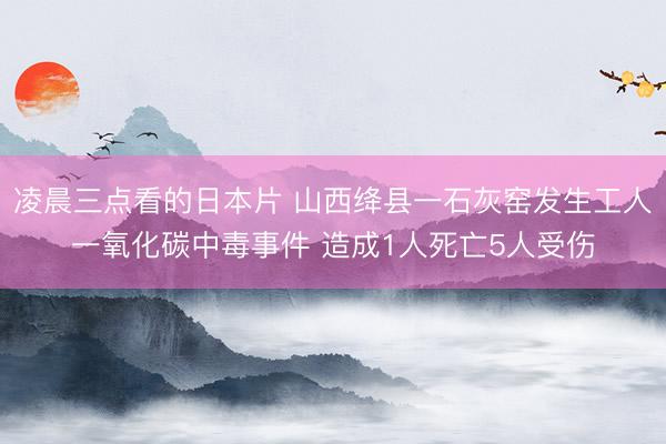 凌晨三点看的日本片 山西绛县一石灰窑发生工人一氧化碳中毒事件 造成1人死亡5人受伤