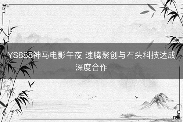 YS888神马电影午夜 速腾聚创与石头科技达成深度合作