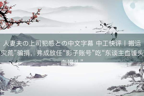 人妻夫の上司犯感との中文字幕 中工快评丨搬运“灾荒”骗捐，弗成放任“影子账号”吃“东谈主血馒头”