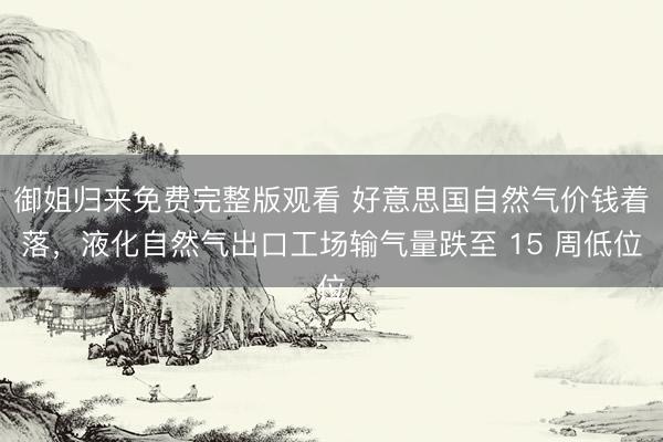 御姐归来免费完整版观看 好意思国自然气价钱着落，液化自然气出口工场输气量跌至 15 周低位