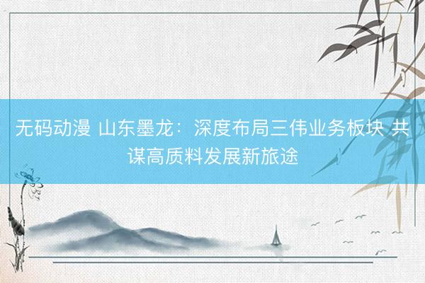 无码动漫 山东墨龙：深度布局三伟业务板块 共谋高质料发展新旅途