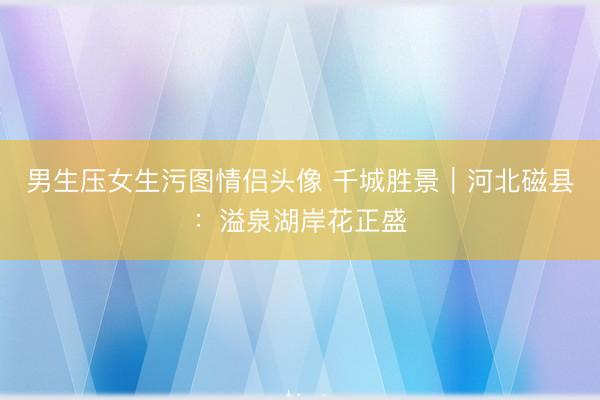 男生压女生污图情侣头像 千城胜景｜河北磁县：溢泉湖岸花正盛