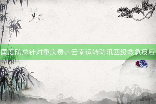 国度防总针对重庆贵州云南运转防汛四级救急反应