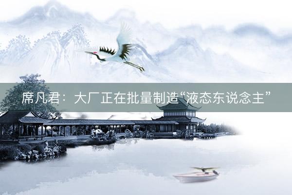 席凡君：大厂正在批量制造“液态东说念主”