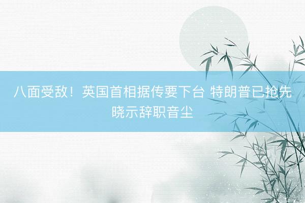 八面受敌!英国首相据传要下台 特朗普已抢先晓示辞职音尘