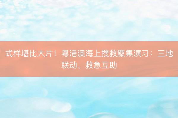 式样堪比大片！粤港澳海上搜救麇集演习：三地联动、救急互助